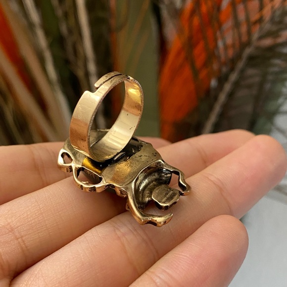 Vintage beetle Scarab bug Beetle open adjustable Ring - Picture 6 of 8